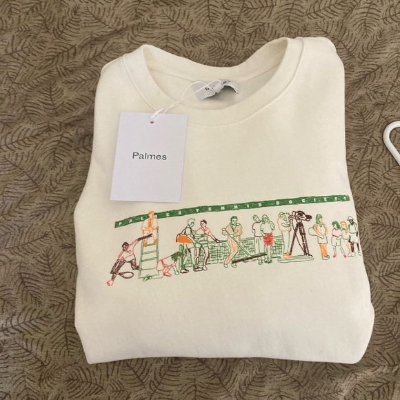 NWT Mens Palmes Off-Scenery Crewneck Sweatshirt, size XL in Off-White - Picture 15 of 15